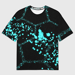 Футболка оверсайз женская Соты - брызги красок, цвет: 3D-принт