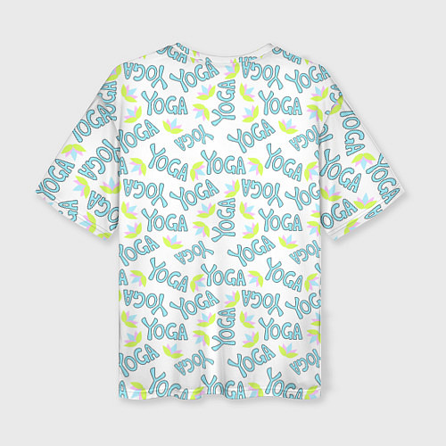 Женская футболка оверсайз YOGA лотос / 3D-принт – фото 2