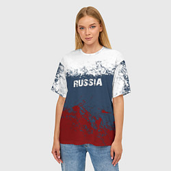 Футболка оверсайз женская Россия - краски, цвет: 3D-принт — фото 2