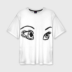 Женская футболка оверсайз Милые глаза Красивый взгляд