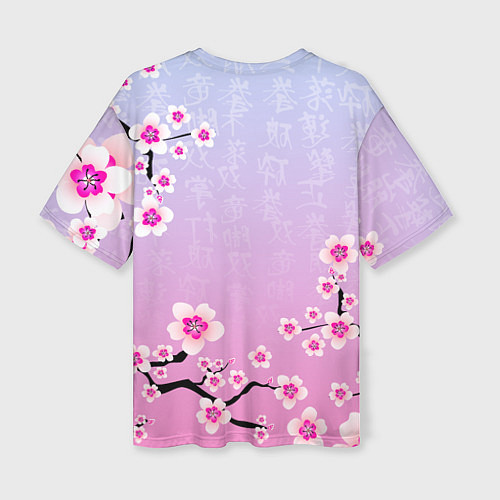 Женская футболка оверсайз Stray Kids цветы сакуры / 3D-принт – фото 2