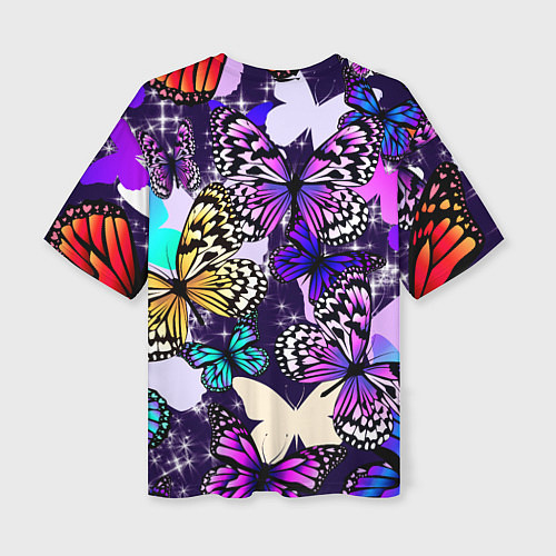 Женская футболка оверсайз Бабочки Butterflies / 3D-принт – фото 2