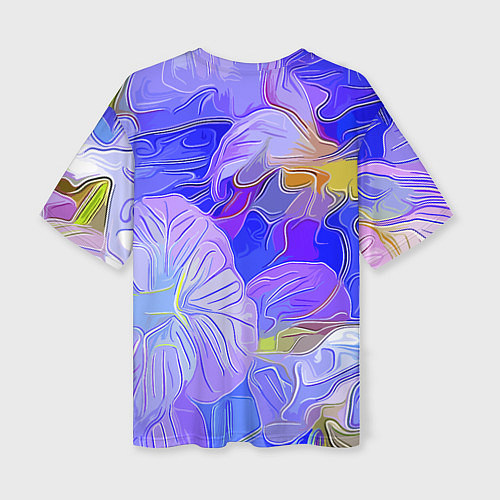 Женская футболка оверсайз Fashion flowers pattern / 3D-принт – фото 2