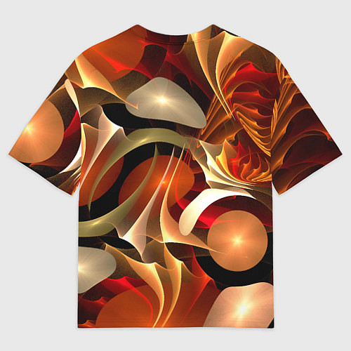Женская футболка оверсайз Абстрактные цифровые спирали / 3D-принт – фото 2