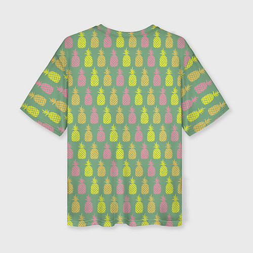 Женская футболка оверсайз Шествие ананасов / 3D-принт – фото 2