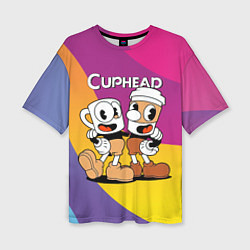 Женская футболка оверсайз Cuphead Show Чашечки