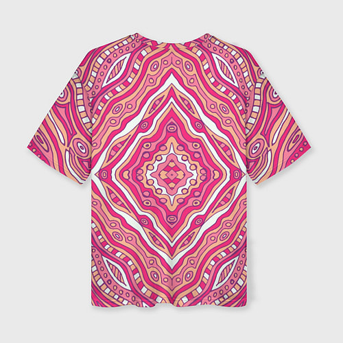 Женская футболка оверсайз Абстракция Узор розового цвета / 3D-принт – фото 2