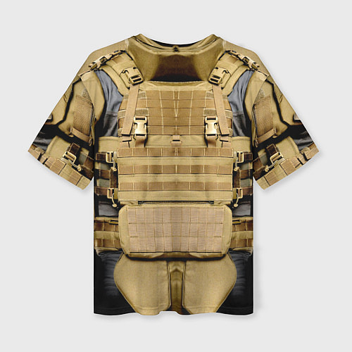 Женская футболка оверсайз Бронежилет- армия России / 3D-принт – фото 2
