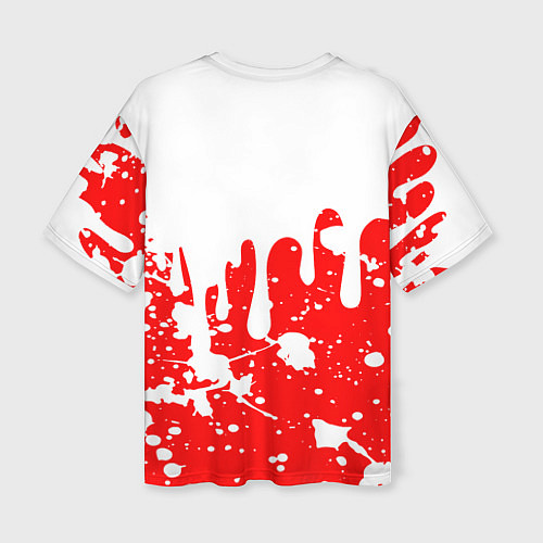 Женская футболка оверсайз BLOODBORNE брызги / 3D-принт – фото 2