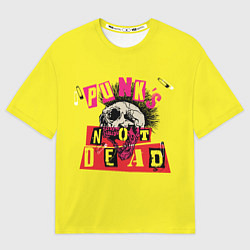 Футболка оверсайз женская Punks Not Dead - Панки Хой!, цвет: 3D-принт
