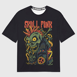 Футболка оверсайз женская SKULL PUNK Панк, цвет: 3D-принт
