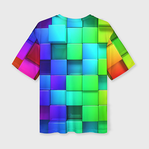 Женская футболка оверсайз Color geometrics pattern Vanguard / 3D-принт – фото 2