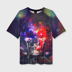 Женская футболка оверсайз Vanguard neon skull Fashion pattern