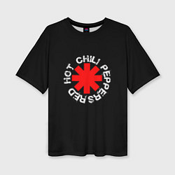 Женская футболка оверсайз Red Hot Chili Peppers Rough Logo