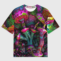 Футболка оверсайз женская Вот такие грибочки Pattern Психоделика, цвет: 3D-принт