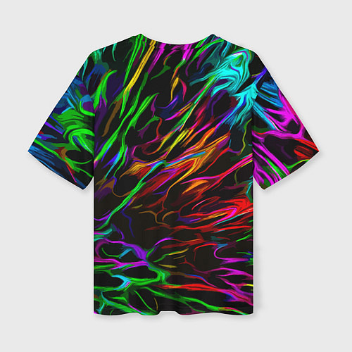Женская футболка оверсайз Neon pattern Vanguard / 3D-принт – фото 2