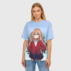 Футболка оверсайз женская Тайга недовольна, цвет: 3D-принт — фото 2