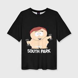 Женская футболка оверсайз Южный парк - Эрик с гантелями