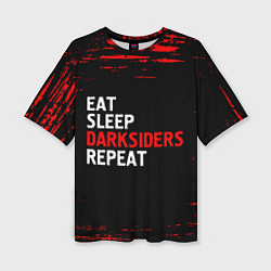 Женская футболка оверсайз Eat Sleep Darksiders Repeat Краска