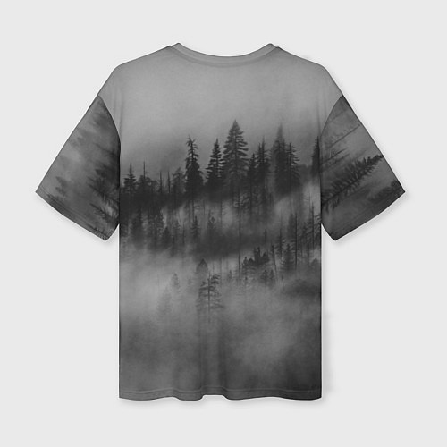 Женская футболка оверсайз Туманный лес - природа / 3D-принт – фото 2