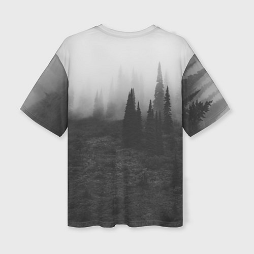Женская футболка оверсайз Туманный лес - туман / 3D-принт – фото 2