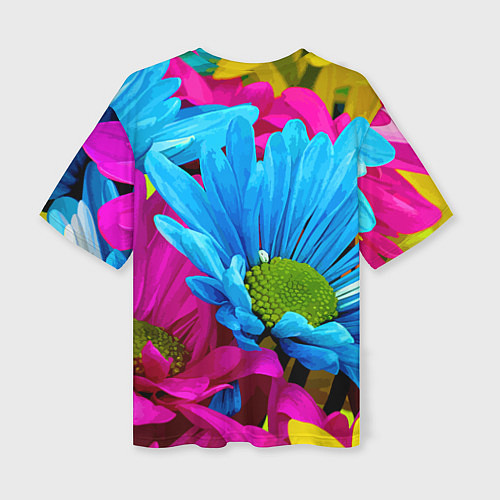 Женская футболка оверсайз Ромашки Pattern / 3D-принт – фото 2