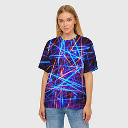 Футболка оверсайз женская Neon pattern Fashion 2055, цвет: 3D-принт — фото 2