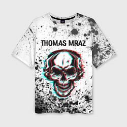 Женская футболка оверсайз Thomas Mraz - ЧЕРЕП - Краска