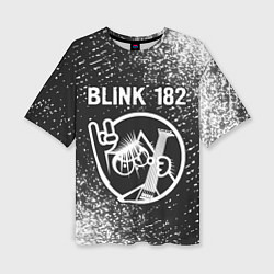 Женская футболка оверсайз Blink 182 КОТ Спрей