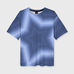 Женская футболка оверсайз Синий звездный современный узор
