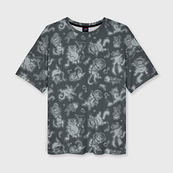 Женская футболка оверсайз Морские Котики: Черный