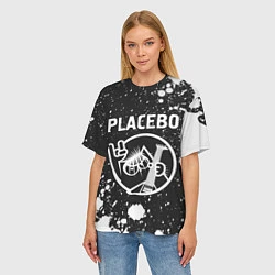 Футболка оверсайз женская Placebo - КОТ - Брызги, цвет: 3D-принт — фото 2