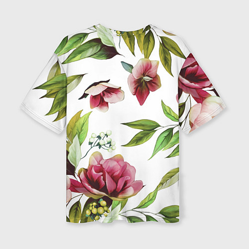 Женская футболка оверсайз Цветы Воздушные / 3D-принт – фото 2