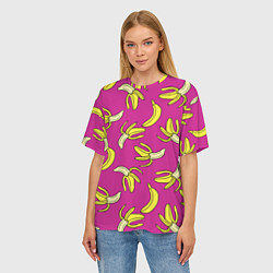 Футболка оверсайз женская Banana pattern Summer Color, цвет: 3D-принт — фото 2