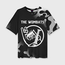 Женская футболка оверсайз The Wombats КОТ Камуфляж