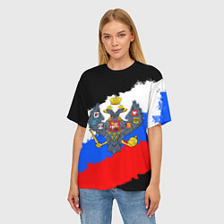 Футболка оверсайз женская Россия - имперский герб, цвет: 3D-принт — фото 2