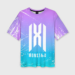 Женская футболка оверсайз Monsta x neon