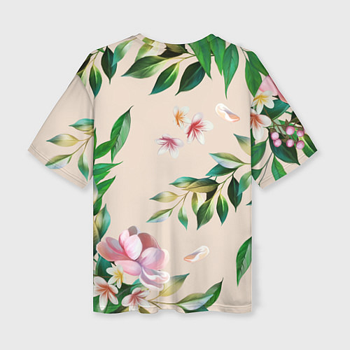 Женская футболка оверсайз Цветы Летние / 3D-принт – фото 2