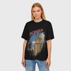 Футболка оверсайз женская Москва МГУ, цвет: 3D-принт — фото 2