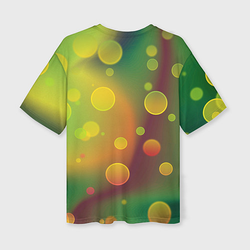 Женская футболка оверсайз Кружочки на разноцветном фоне / 3D-принт – фото 2