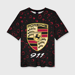 Женская футболка оверсайз PORSCHE 911 Капли Дождя