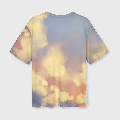 Женская футболка оверсайз Облачное небо на закате / 3D-принт – фото 2