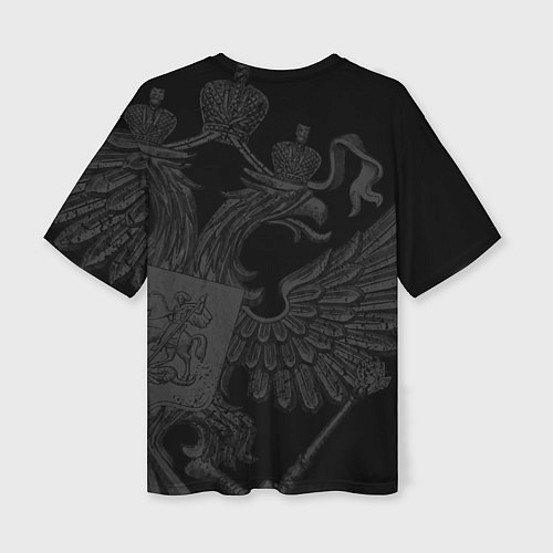 Женская футболка оверсайз RUSSIA - BLACK EDITION / 3D-принт – фото 2