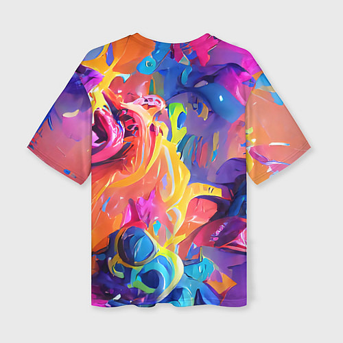 Женская футболка оверсайз Madness colors / 3D-принт – фото 2