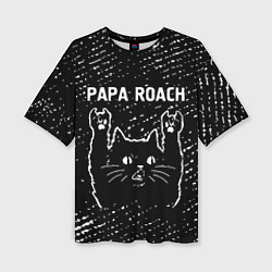 Женская футболка оверсайз Papa Roach Rock Cat