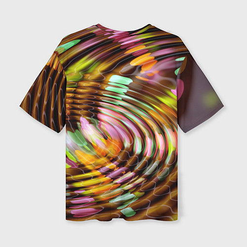 Женская футболка оверсайз Цветные круги на воде / 3D-принт – фото 2