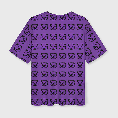 Женская футболка оверсайз Purple Panda / 3D-принт – фото 2