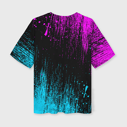 Женская футболка оверсайз The prodigy neon / 3D-принт – фото 2