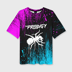 Женская футболка оверсайз The prodigy neon