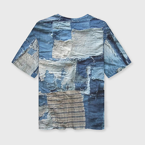 Женская футболка оверсайз Пэчворк Рваная ткань Hype / 3D-принт – фото 2